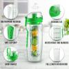 imageZulay Fruit Infuser Water Bottle  34oz  Leakproof With FullLength Infusion Rod  Men Womens Ideal Fitness Gift Or For Gym CampingEnergy Green