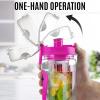 imageZulay Fruit Infuser Water Bottle  34oz  Leakproof With FullLength Infusion Rod  Men Womens Ideal Fitness Gift Or For Gym CampingFlamingo Pink