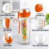 imageZulay Fruit Infuser Water Bottle  34oz  Leakproof With FullLength Infusion Rod  Men Womens Ideal Fitness Gift Or For Gym CampingSunrise Orange