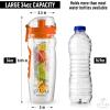 imageZulay Fruit Infuser Water Bottle  34oz  Leakproof With FullLength Infusion Rod  Men Womens Ideal Fitness Gift Or For Gym CampingSunrise Orange