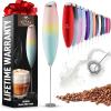 imageZulay Kitchen Milk Frother Wand Drink Mixer with AA Duracell Batteries Durable Handheld Milk Frother Electric Whisk  EasyClean Milk Frother Wand ampamp Mini Blender  Electric Coffee Frother  BlackCupcake