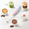 imageZulay Kitchen Milk Frother Wand Drink Mixer with AA Duracell Batteries Durable Handheld Milk Frother Electric Whisk  EasyClean Milk Frother Wand ampamp Mini Blender  Electric Coffee Frother  BlackLavender Blush
