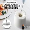 imageZulay Kitchen Milk Frother Wand Drink Mixer with AA Duracell Batteries Durable Handheld Milk Frother Electric Whisk  EasyClean Milk Frother Wand ampamp Mini Blender  Electric Coffee Frother  BlackStorm