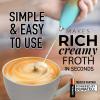 imageZulay Kitchen Milk Frother Wand Drink Mixer with AA Duracell Batteries Durable Handheld Milk Frother Electric Whisk  EasyClean Milk Frother Wand ampamp Mini Blender  Electric Coffee Frother  BlackCupcake