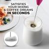 imageZulay Kitchen Milk Frother Wand Drink Mixer with AA Duracell Batteries Durable Handheld Milk Frother Electric Whisk  EasyClean Milk Frother Wand ampamp Mini Blender  Electric Coffee Frother  BlackHot Pink with Gold Button