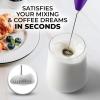 imageZulay Kitchen Milk Frother Wand Drink Mixer with AA Duracell Batteries Durable Handheld Milk Frother Electric Whisk  EasyClean Milk Frother Wand ampamp Mini Blender  Electric Coffee Frother  BlackDeep Purple