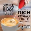 imageZulay Kitchen Milk Frother Wand Drink Mixer with AA Duracell Batteries Durable Handheld Milk Frother Electric Whisk  EasyClean Milk Frother Wand ampamp Mini Blender  Electric Coffee Frother  BlackRed