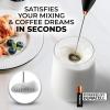 imageZulay Kitchen Milk Frother Wand Drink Mixer with AA Duracell Batteries Durable Handheld Milk Frother Electric Whisk  EasyClean Milk Frother Wand ampamp Mini Blender  Electric Coffee Frother  BlackBlack Copper