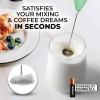 imageZulay Kitchen Milk Frother Wand Drink Mixer with AA Duracell Batteries Durable Handheld Milk Frother Electric Whisk  EasyClean Milk Frother Wand ampamp Mini Blender  Electric Coffee Frother  BlackOcean Spray