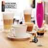 imageZulay Kitchen Milk Frother Wand Drink Mixer with AA Duracell Batteries Durable Handheld Milk Frother Electric Whisk  EasyClean Milk Frother Wand ampamp Mini Blender  Electric Coffee Frother  BlackHot Pink with Gold Button