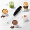 imageZulay Kitchen Milk Frother Wand Drink Mixer with AA Duracell Batteries Durable Handheld Milk Frother Electric Whisk  EasyClean Milk Frother Wand ampamp Mini Blender  Electric Coffee Frother  BlackMetallic Black
