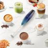 imageZulay Kitchen Milk Frother Wand Drink Mixer with AA Duracell Batteries Durable Handheld Milk Frother Electric Whisk  EasyClean Milk Frother Wand ampamp Mini Blender  Electric Coffee Frother  BlackDeep Sea