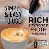 imageZulay Kitchen Milk Frother Wand Drink Mixer with AA Duracell Batteries Durable Handheld Milk Frother Electric Whisk  EasyClean Milk Frother Wand ampamp Mini Blender  Electric Coffee Frother  BlackMetallic Black