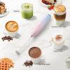 imageZulay Kitchen Milk Frother Wand Drink Mixer with AA Duracell Batteries Durable Handheld Milk Frother Electric Whisk  EasyClean Milk Frother Wand ampamp Mini Blender  Electric Coffee Frother  BlackLavender Blush