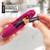 imageZulay Kitchen Milk Frother Wand Drink Mixer with AA Duracell Batteries Durable Handheld Milk Frother Electric Whisk  EasyClean Milk Frother Wand ampamp Mini Blender  Electric Coffee Frother  BlackHot Pink with Gold Button