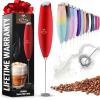 imageZulay Kitchen Milk Frother Wand Drink Mixer with AA Duracell Batteries Durable Handheld Milk Frother Electric Whisk  EasyClean Milk Frother Wand ampamp Mini Blender  Electric Coffee Frother  BlackRed