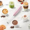 imageZulay Kitchen Milk Frother Wand Drink Mixer with AA Duracell Batteries Durable Handheld Milk Frother Electric Whisk  EasyClean Milk Frother Wand ampamp Mini Blender  Electric Coffee Frother  BlackCotton Candy Pink