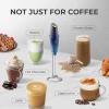 imageZulay Kitchen Milk Frother Wand Drink Mixer with AA Duracell Batteries Durable Handheld Milk Frother Electric Whisk  EasyClean Milk Frother Wand ampamp Mini Blender  Electric Coffee Frother  BlackDeep Sea