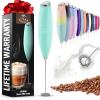 imageZulay Kitchen Milk Frother Wand Drink Mixer with AA Duracell Batteries Durable Handheld Milk Frother Electric Whisk  EasyClean Milk Frother Wand ampamp Mini Blender  Electric Coffee Frother  BlackFresh Mint