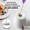 imageZulay Kitchen Milk Frother Wand Drink Mixer with AA Duracell Batteries Durable Handheld Milk Frother Electric Whisk  EasyClean Milk Frother Wand ampamp Mini Blender  Electric Coffee Frother  BlackGalaxy