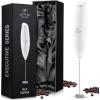 imageZulay Kitchen Milk Frother Wand Drink Mixer with AA Duracell Batteries Durable Handheld Milk Frother Electric Whisk  EasyClean Milk Frother Wand ampamp Mini Blender  Electric Coffee Frother  BlackWhite
