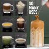 imageZulay Kitchen Milk Frother Wand Drink Mixer with AA Duracell Batteries Durable Handheld Milk Frother Electric Whisk  EasyClean Milk Frother Wand ampamp Mini Blender  Electric Coffee Frother  BlackCrystal Quartz
