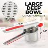imageZulay Kitchen Premium Large 15oz Potato Ricer Heavy Duty Professional Stainless Steel Potato Masher and Ricer Kitchen Tool Press and Mash Kitchen Gadget  Metallic BlackRed  Silver