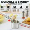 imageZulay Kitchen Premium Large 15oz Potato Ricer Heavy Duty Professional Stainless Steel Potato Masher and Ricer Kitchen Tool Press and Mash Kitchen Gadget  Metallic BlackRed  Silver