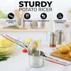 imageZulay Kitchen Premium Large 15oz Potato Ricer Heavy Duty Professional Stainless Steel Potato Masher and Ricer Kitchen Tool Press and Mash Kitchen Gadget  Metallic BlackRed  Silver