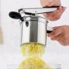 imageZulay Kitchen Premium Large 15oz Potato Ricer Heavy Duty Professional Stainless Steel Potato Masher and Ricer Kitchen Tool Press and Mash Kitchen Gadget  Metallic BlackSilver  Black