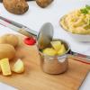 imageZulay Kitchen Premium Large 15oz Potato Ricer Heavy Duty Professional Stainless Steel Potato Masher and Ricer Kitchen Tool Press and Mash Kitchen Gadget  Metallic BlackRed  Silver