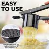 imageZulay Kitchen Premium Large 15oz Potato Ricer Heavy Duty Professional Stainless Steel Potato Masher and Ricer Kitchen Tool Press and Mash Kitchen Gadget  Metallic BlackMetallic Black