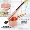 imageZulay Kitchen Premium Large 15oz Potato Ricer Heavy Duty Professional Stainless Steel Potato Masher and Ricer Kitchen Tool Press and Mash Kitchen Gadget  Metallic BlackRose Gold