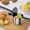 imageZulay Kitchen Premium Large 15oz Potato Ricer Heavy Duty Professional Stainless Steel Potato Masher and Ricer Kitchen Tool Press and Mash Kitchen Gadget  Metallic BlackMetallic Black