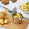 imageZulay Kitchen Premium Large 15oz Potato Ricer Heavy Duty Professional Stainless Steel Potato Masher and Ricer Kitchen Tool Press and Mash Kitchen Gadget  Metallic BlackTurquoise
