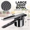 imageZulay Kitchen Premium Large 15oz Potato Ricer Heavy Duty Professional Stainless Steel Potato Masher and Ricer Kitchen Tool Press and Mash Kitchen Gadget  Metallic BlackMetallic Black