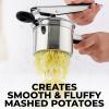 imageZulay Kitchen Premium Large 15oz Potato Ricer Heavy Duty Professional Stainless Steel Potato Masher and Ricer Kitchen Tool Press and Mash Kitchen Gadget  Metallic BlackSilver  Black