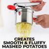 imageZulay Kitchen Premium Large 15oz Potato Ricer Heavy Duty Professional Stainless Steel Potato Masher and Ricer Kitchen Tool Press and Mash Kitchen Gadget  Metallic BlackRed  Silver