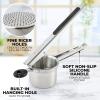 imageZulay Kitchen Premium Large 15oz Potato Ricer Heavy Duty Professional Stainless Steel Potato Masher and Ricer Kitchen Tool Press and Mash Kitchen Gadget  Metallic BlackSilver  Black