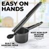 imageZulay Kitchen Premium Large 15oz Potato Ricer Heavy Duty Professional Stainless Steel Potato Masher and Ricer Kitchen Tool Press and Mash Kitchen Gadget  Metallic BlackMetallic Black