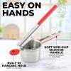 imageZulay Kitchen Premium Large 15oz Potato Ricer Heavy Duty Professional Stainless Steel Potato Masher and Ricer Kitchen Tool Press and Mash Kitchen Gadget  Metallic BlackRed  Silver