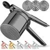imageZulay Kitchen Premium Large 15oz Potato Ricer Heavy Duty Professional Stainless Steel Potato Masher and Ricer Kitchen Tool Press and Mash Kitchen Gadget  Metallic BlackMetallic Black
