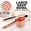 imageZulay Kitchen Premium Large 15oz Potato Ricer Heavy Duty Professional Stainless Steel Potato Masher and Ricer Kitchen Tool Press and Mash Kitchen Gadget  Metallic BlackRose Gold