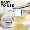 imageZulay Kitchen Premium Large 15oz Potato Ricer Heavy Duty Professional Stainless Steel Potato Masher and Ricer Kitchen Tool Press and Mash Kitchen Gadget  Metallic BlackTurquoise