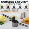 imageZulay Kitchen Premium Large 15oz Potato Ricer Heavy Duty Professional Stainless Steel Potato Masher and Ricer Kitchen Tool Press and Mash Kitchen Gadget  Metallic BlackMetallic Black