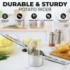 imageZulay Kitchen Premium Large 15oz Potato Ricer Heavy Duty Professional Stainless Steel Potato Masher and Ricer Kitchen Tool Press and Mash Kitchen Gadget  Metallic BlackSilver  Black