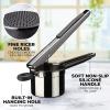 imageZulay Kitchen Premium Large 15oz Potato Ricer Heavy Duty Professional Stainless Steel Potato Masher and Ricer Kitchen Tool Press and Mash Kitchen Gadget  Metallic BlackMetallic Black