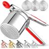 imageZulay Kitchen Premium Large 15oz Potato Ricer Heavy Duty Professional Stainless Steel Potato Masher and Ricer Kitchen Tool Press and Mash Kitchen Gadget  Metallic BlackRed  Silver