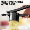 imageZulay Kitchen Premium Large 15oz Potato Ricer Heavy Duty Professional Stainless Steel Potato Masher and Ricer Kitchen Tool Press and Mash Kitchen Gadget  Metallic BlackMetallic Black