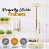 imageZulay Kitchen Ultra Frother Stand for Milk Frothers  Heavy Duty Premium Milk Frother Holder for Multiple Types of Handheld Frothers BlackGold Original